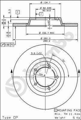 BREMBO 08.1580.10 - Bremsscheibe