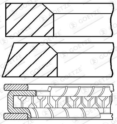 GOETZE ENGINE 08-154206-00 - Kolbenringsatz