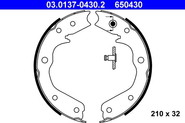 ATE 03.0137-0430.2 - Bremsbackensatz, Feststellbremse