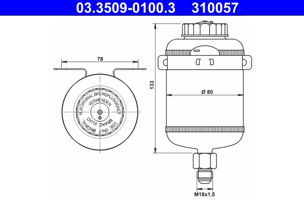 ATE 03.3509-0100.3 - Ausgleichsbehälter, Bremsflüssigkeit