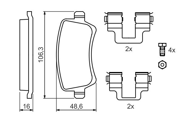 BOSCH 0 986 494 175 - Bremsbelagsatz, Scheibenbremse