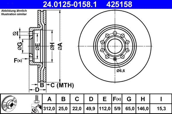 ATE 24.0125-0158.1 - Bremsscheibe