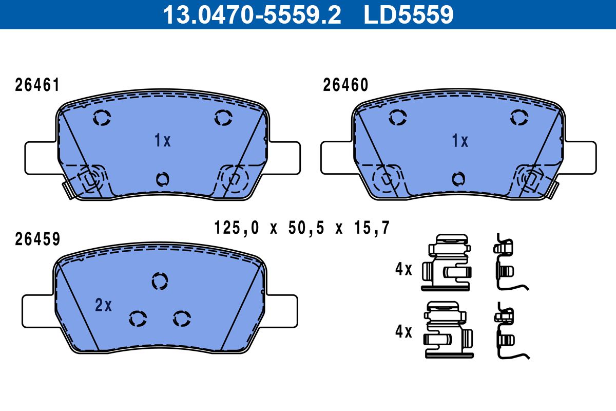 ATE 13.0470-5559.2 - Bremsbelagsatz, Scheibenbremse