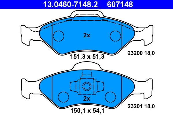 ATE 13.0460-7148.2 - Bremsbelagsatz, Scheibenbremse
