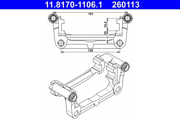 ATE 11.8170-1106.1 - Halter, Bremssattel