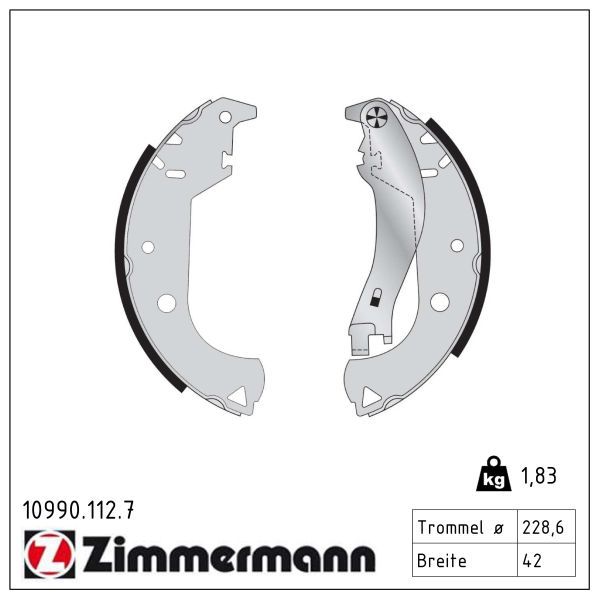 ZIMMERMANN 10990.112.7 - Bremsbackensatz