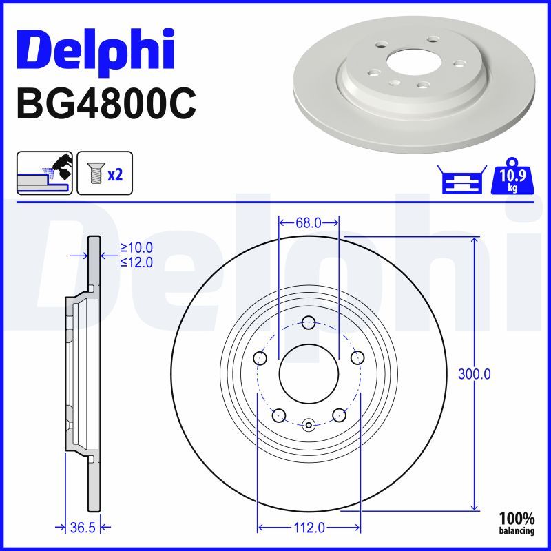 DELPHI BG4800C - Bremsscheibe