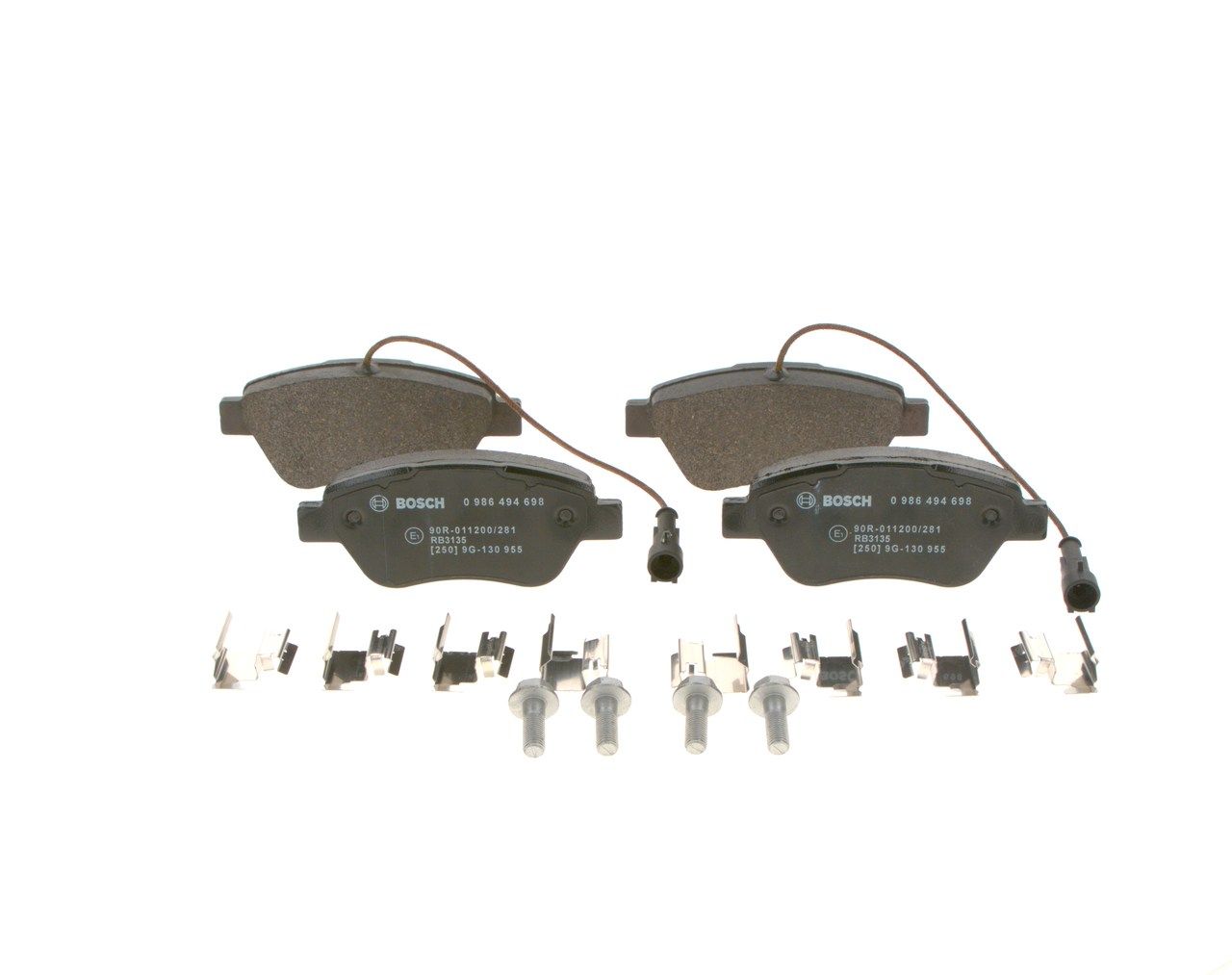 BOSCH 0 986 494 698 - Bremsbelagsatz, Scheibenbremse