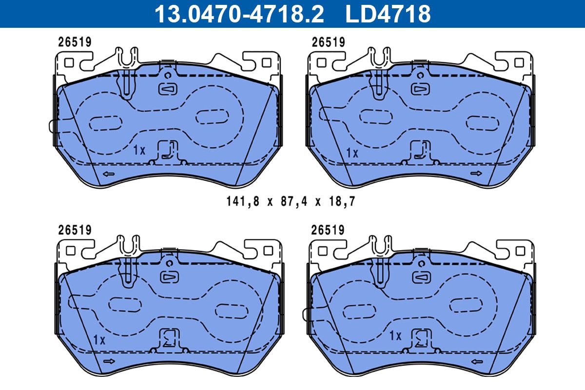ATE 13.0470-4718.2 - Bremsbelagsatz, Scheibenbremse