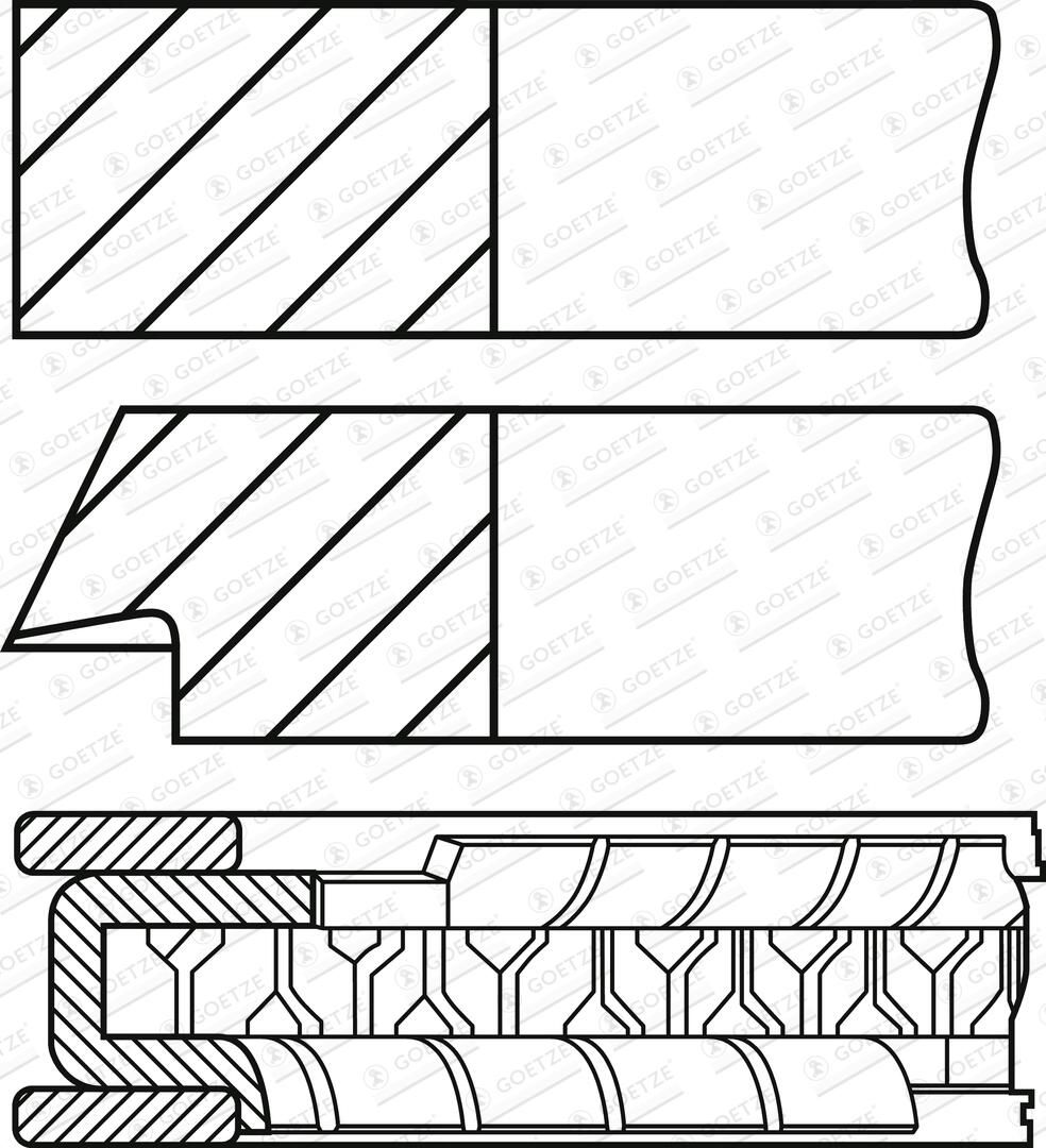 GOETZE ENGINE 08-437407-00 - Kolbenringsatz