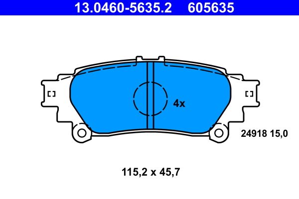 ATE 13.0460-5635.2 - Bremsbelagsatz, Scheibenbremse