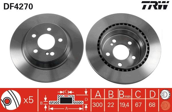 TRW DF4270 - Bremsscheibe