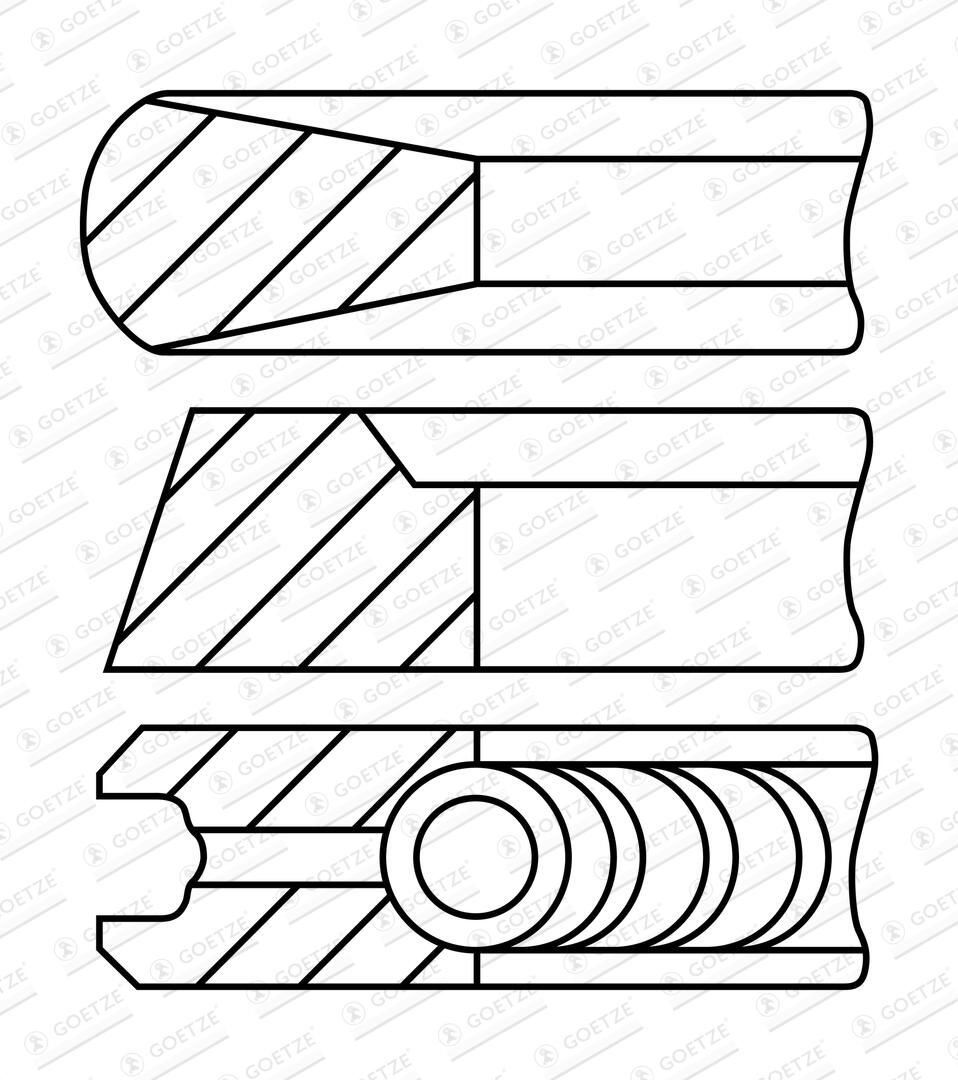 GOETZE ENGINE 08-447600-00 - Kolbenringsatz