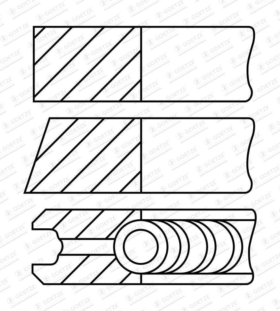 GOETZE ENGINE 08-450500-00 - Kolbenringsatz