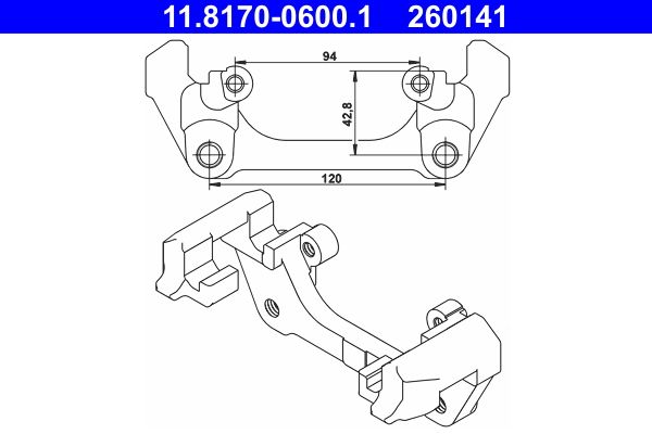 ATE 11.8170-0600.1 - Halter, Bremssattel