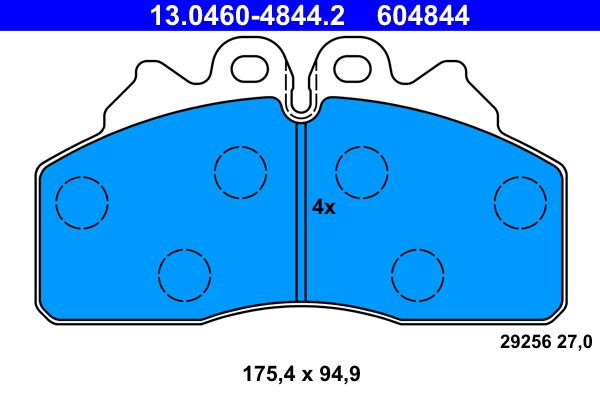 ATE 13.0460-4844.2 - Bremsbelagsatz, Scheibenbremse