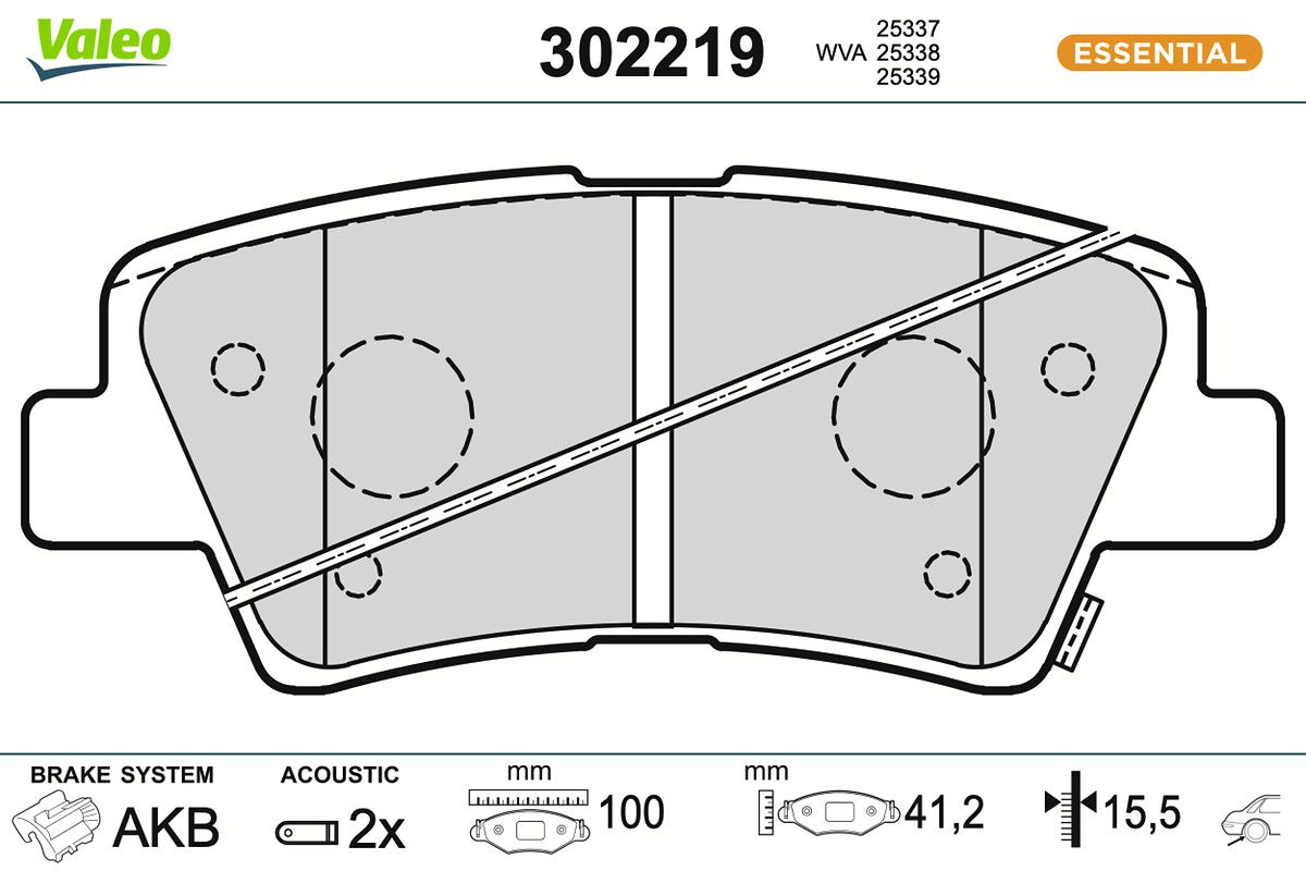 VALEO 302219 - Bremsbelagsatz, Scheibenbremse