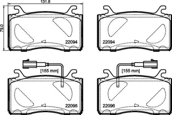 BREMBO P 23 187 - Bremsbelagsatz, Scheibenbremse