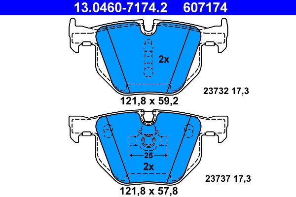 ATE 13.0460-7174.2 - Bremsbelagsatz, Scheibenbremse