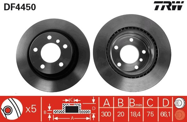 TRW DF4450 - Bremsscheibe