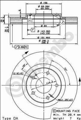 BREMBO 09.9129.10 - Bremsscheibe