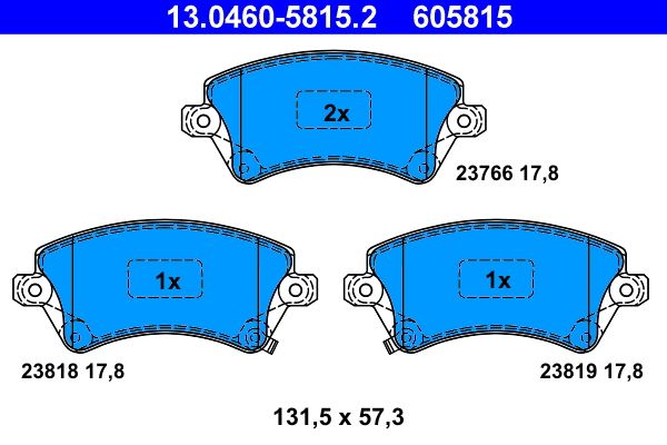 ATE 13.0460-5815.2 - Bremsbelagsatz, Scheibenbremse