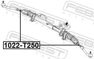 FEBEST 1022-T250 - Axialgelenk, Spurstange