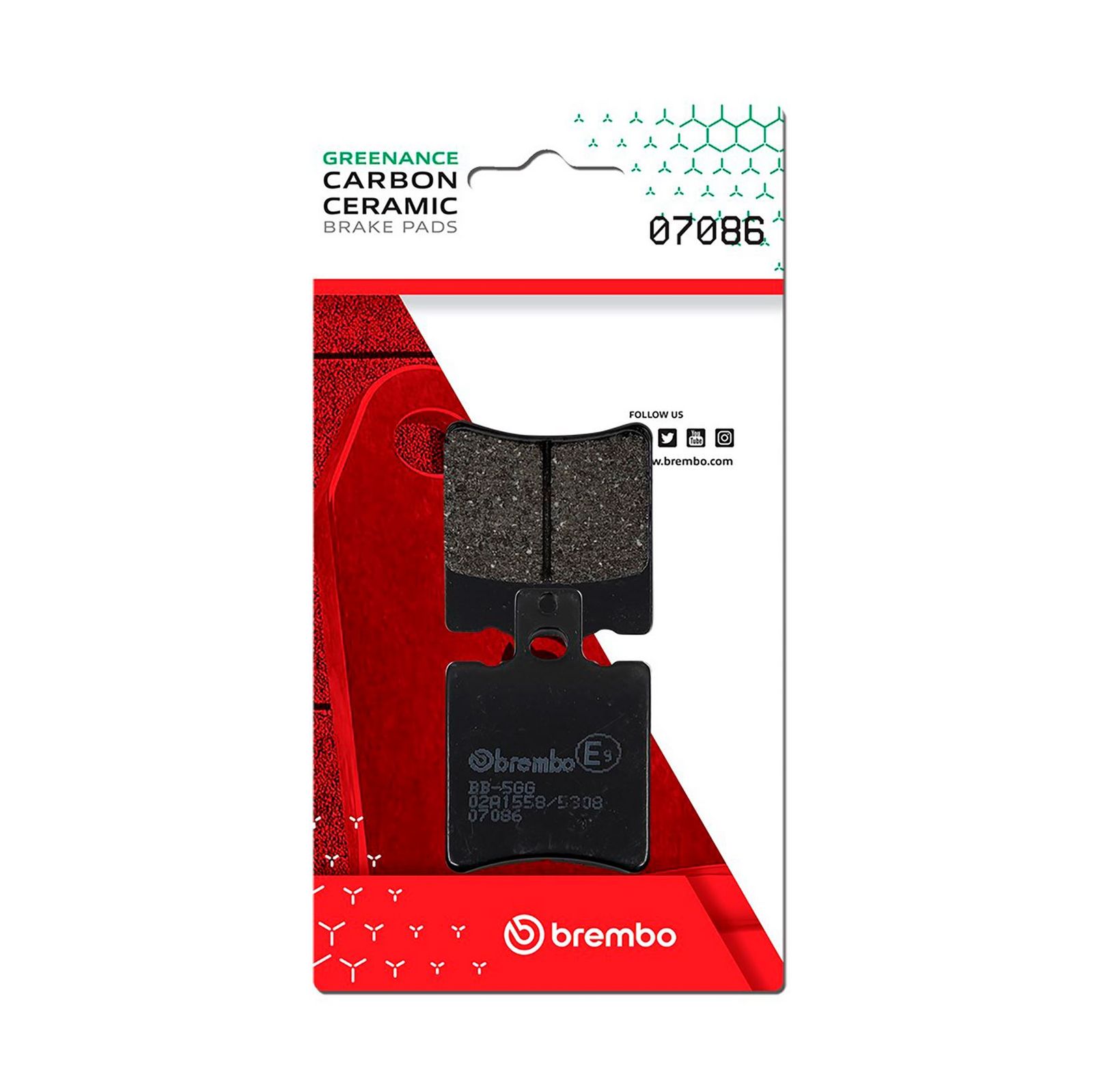 BREMBO 07086 - Bremsbelagsatz, Scheibenbremse