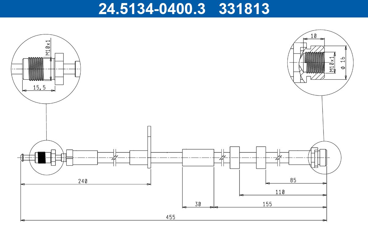 ATE 24.5134-0400.3 - Bremsschlauch