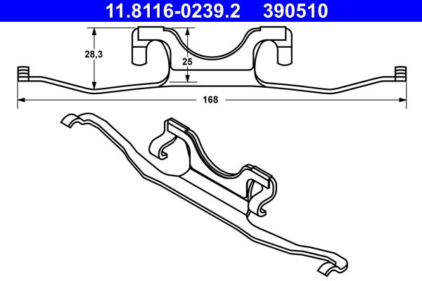 ATE 11.8116-0239.2 - Feder, Bremssattel
