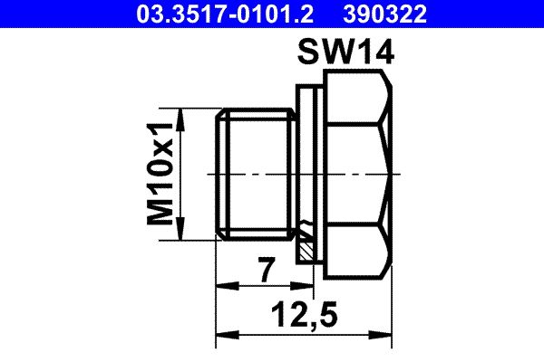ATE 03.3517-0101.2 - Verschlussschraube, Hauptbremszylinder
