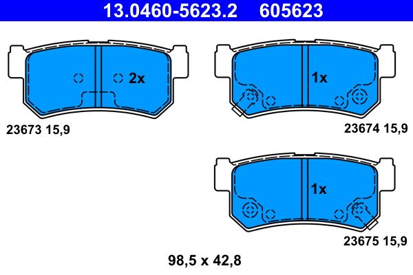 ATE 13.0460-5623.2 - Bremsbelagsatz, Scheibenbremse