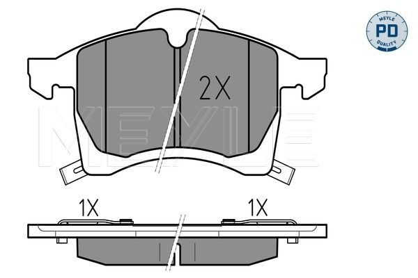 MEYLE 025 230 5719/PD - Bremsbelagsatz, Scheibenbremse
