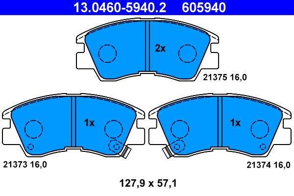 ATE 13.0460-5940.2 - Bremsbelagsatz, Scheibenbremse