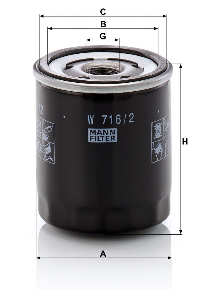 MANN-FILTER W 716/2 - Ölfilter