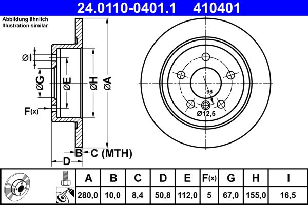 ATE 24.0110-0401.1 - Bremsscheibe