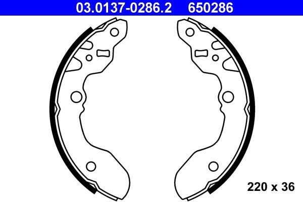ATE 03.0137-0286.2 - Bremsbackensatz