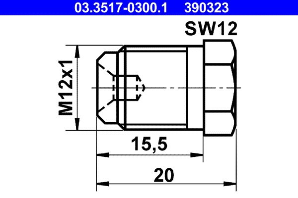 ATE 03.3517-0300.1 - Verschlussschraube, Hauptbremszylinder