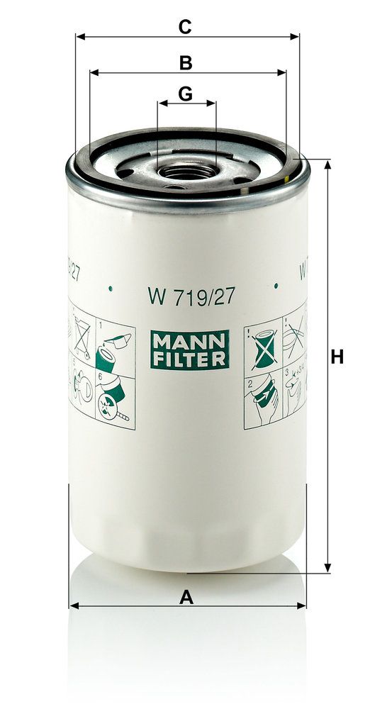 MANN-FILTER W 719/27 - Ölfilter