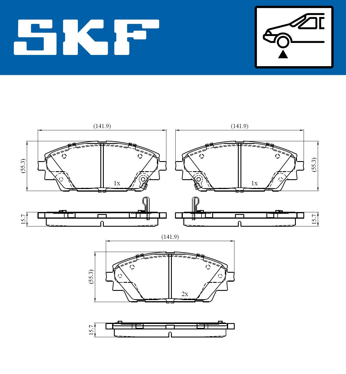 SKF VKBP 80341 A - Bremsbelagsatz, Scheibenbremse