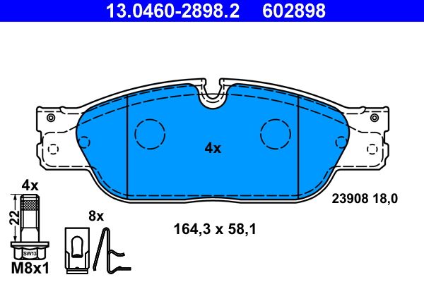 ATE 13.0460-2898.2 - Bremsbelagsatz, Scheibenbremse