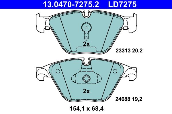 ATE 13.0470-7275.2 - Bremsbelagsatz, Scheibenbremse