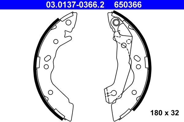 ATE 03.0137-0366.2 - Bremsbackensatz