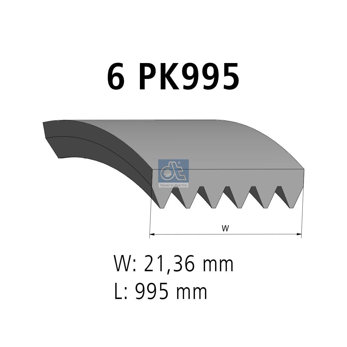 DT Spare Parts 12.15421 - Keilrippenriemen