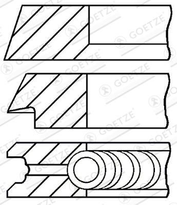 GOETZE ENGINE 08-434800-00 - Kolbenringsatz