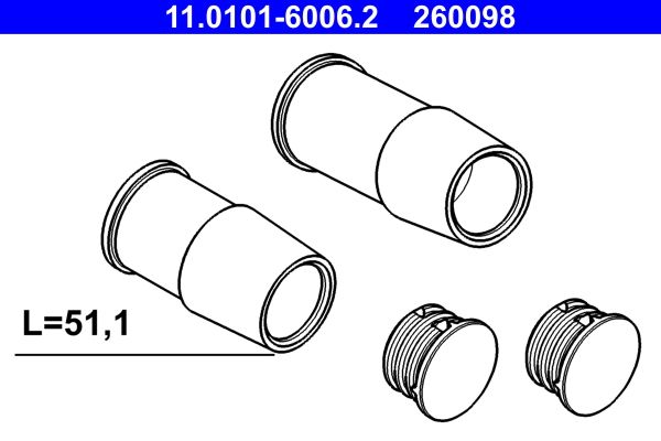 ATE 11.0101-6006.2 - Führungshülsensatz, Bremssattel