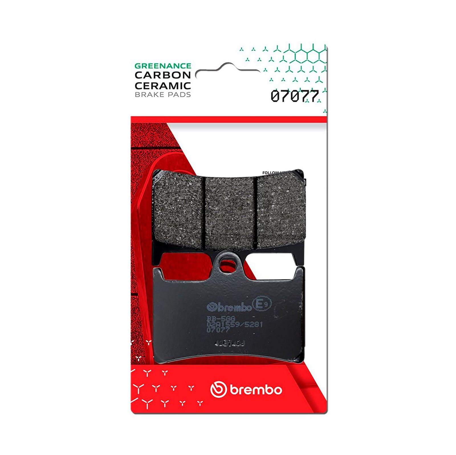 BREMBO 07077 - Bremsbelagsatz, Scheibenbremse