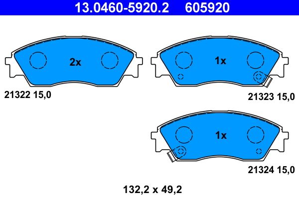 ATE 13.0460-5920.2 - Bremsbelagsatz, Scheibenbremse