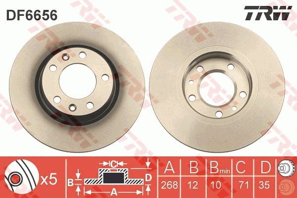 TRW DF6656 - Bremsscheibe