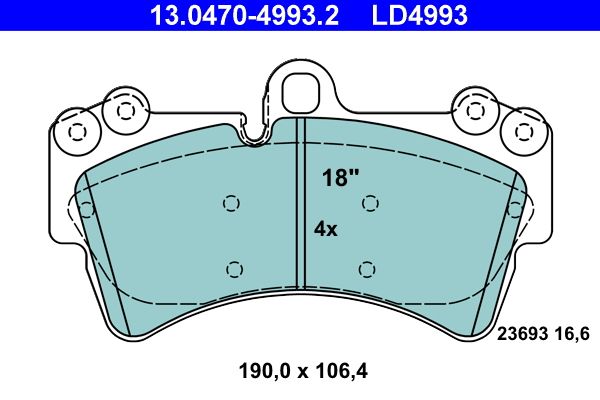 ATE 13.0470-4993.2 - Bremsbelagsatz, Scheibenbremse